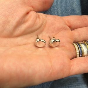 Tiffany earrings, silver kidney shape, perfect condition!